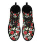 Floral skull unisex shoes, grim reaper unisex shoes, biker skull waterproof boot, rose skull waterproof boot, death skull waterproof boots