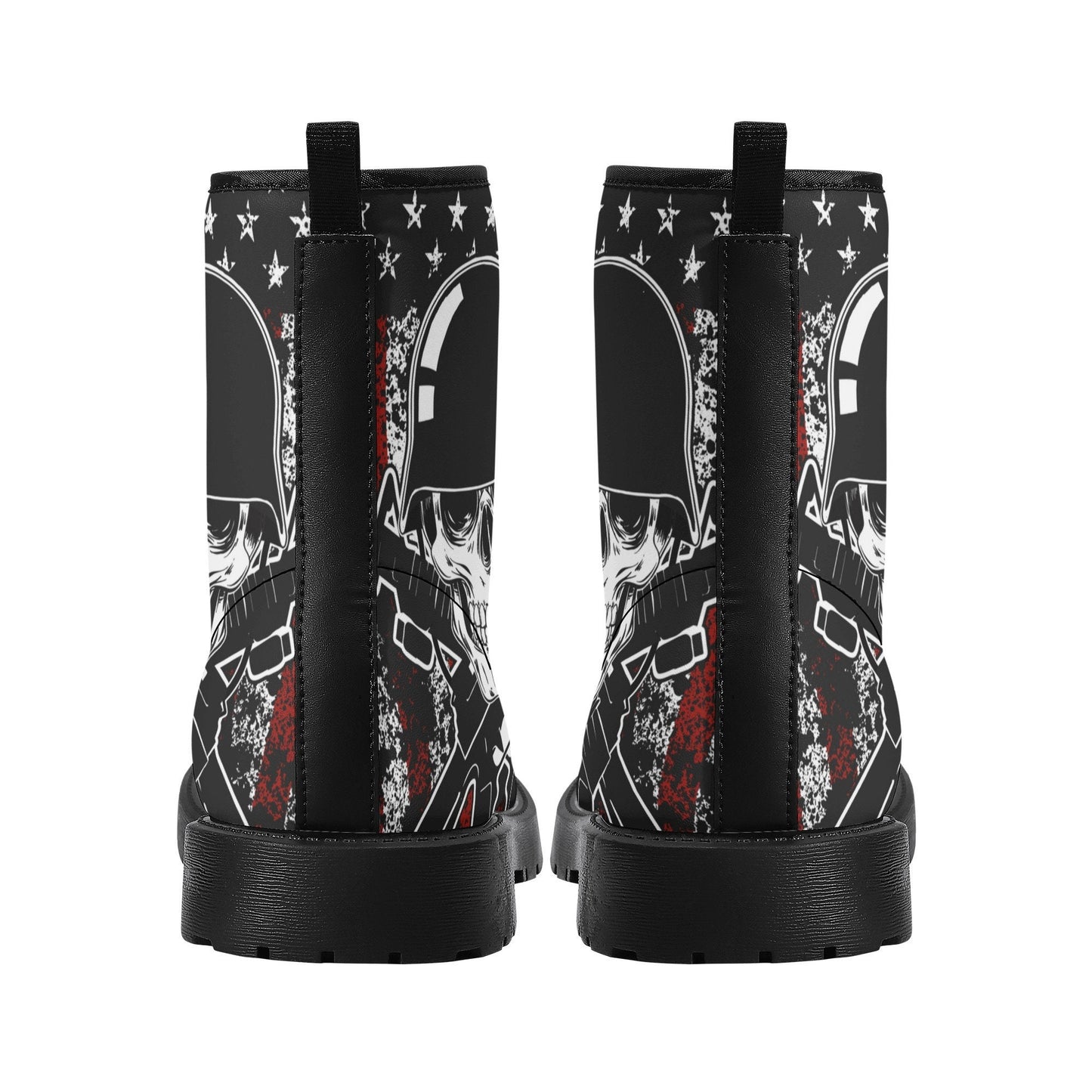 Military skull unisex shoes, biker skull fashion leather boots death skull fashion leather boots, Soldiers skull fashion leather boots shoes