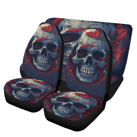 Horror car seat cushion cover, flame skull seat cover for car, punisher skull car seat protector, rose skull car seat tool, goth seat covers