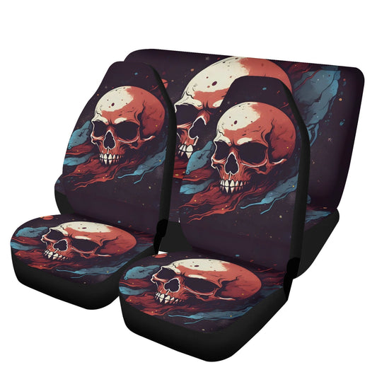 Goth car seat cushion cover, gothic skull car accessories, flower skull car seat cover, biker skull car seat protector, biker skull car seat