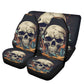 Halloween car seat cushion cover, skull in fire car seat tool, goth cover cushion accessories for Cars, gothic skull car seat cover car mat