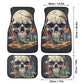 Halloween car seat cushion cover, skull in fire car seat tool, goth cover cushion accessories for Cars, gothic skull car seat cover car mat