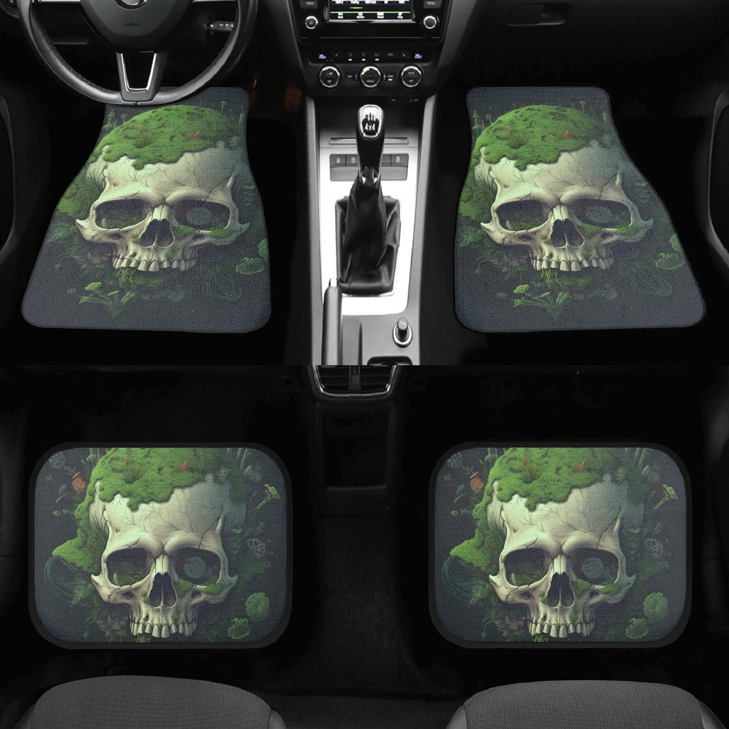 Gothic skull seat cover protector, goth seat cover protector, death skull car protector, halloween seat cover protector skull car mats set