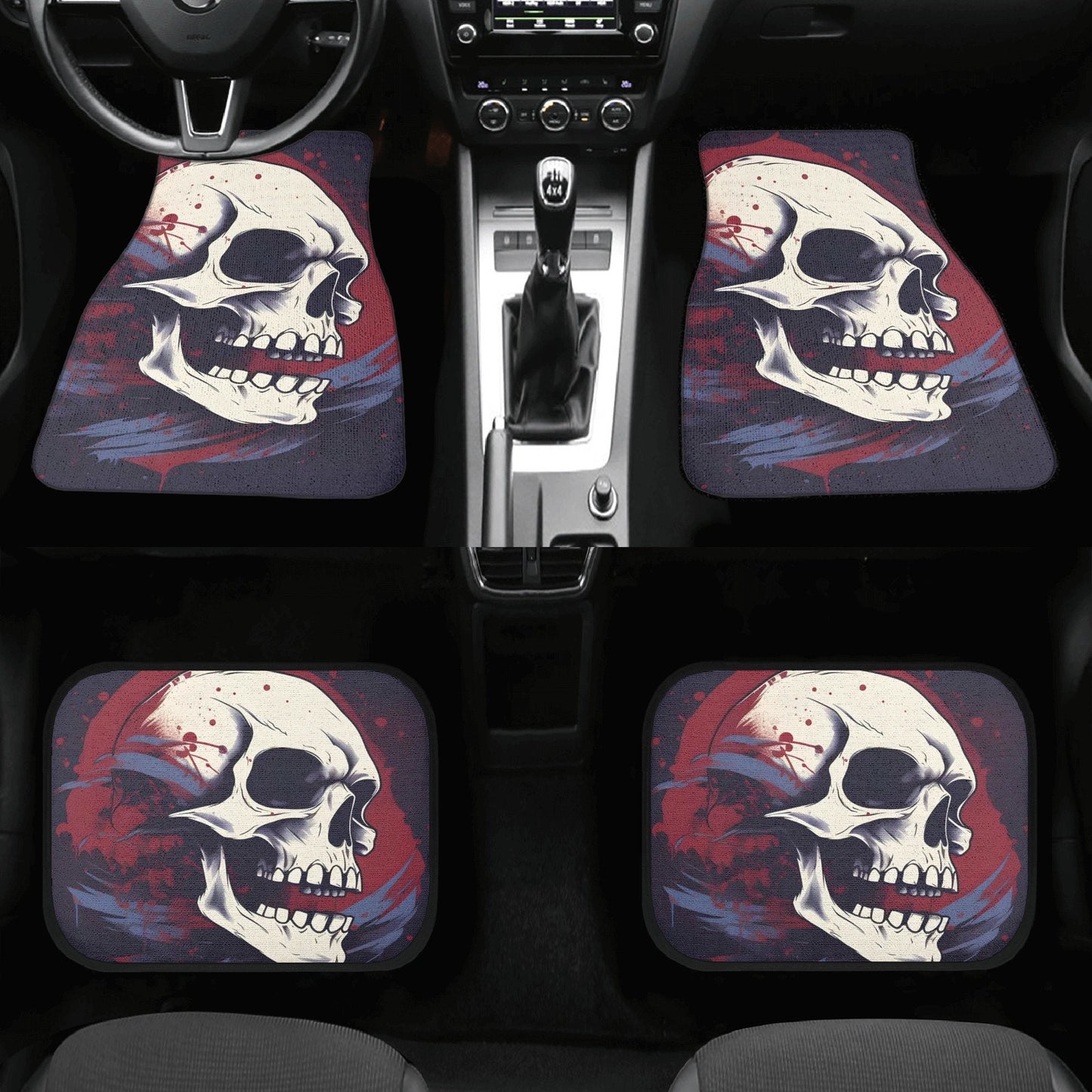 Grim reaper car seat protector cover skull in fire car protector skull in fire car seat protector cover gothic skull skull car floor mat set