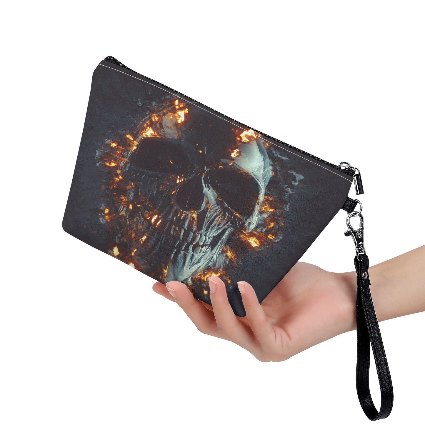 Death skull handbag, skeleton handbag skeleton purse biker skull cosmetic wallet, goth messenger bag goth messenger bag death skull tote bag