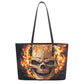 Horror long wallet, flame skull long wallet, goth crossbody bag, gothic skull bag with shoulder strap, flame skull tote bag flame skull bag
