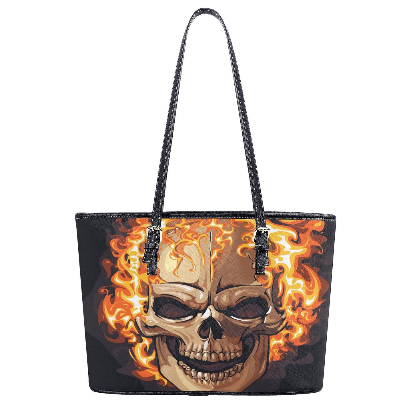Horror long wallet, flame skull long wallet, goth crossbody bag, gothic skull bag with shoulder strap, flame skull tote bag flame skull bag