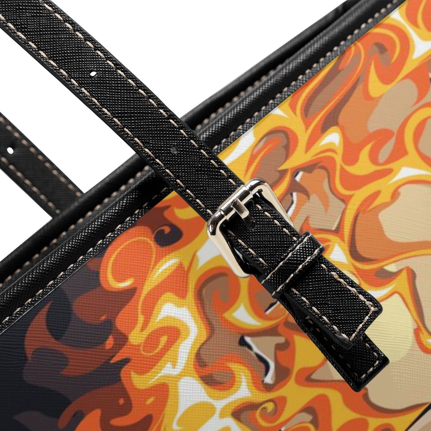 Horror long wallet, flame skull long wallet, goth crossbody bag, gothic skull bag with shoulder strap, flame skull tote bag flame skull bag