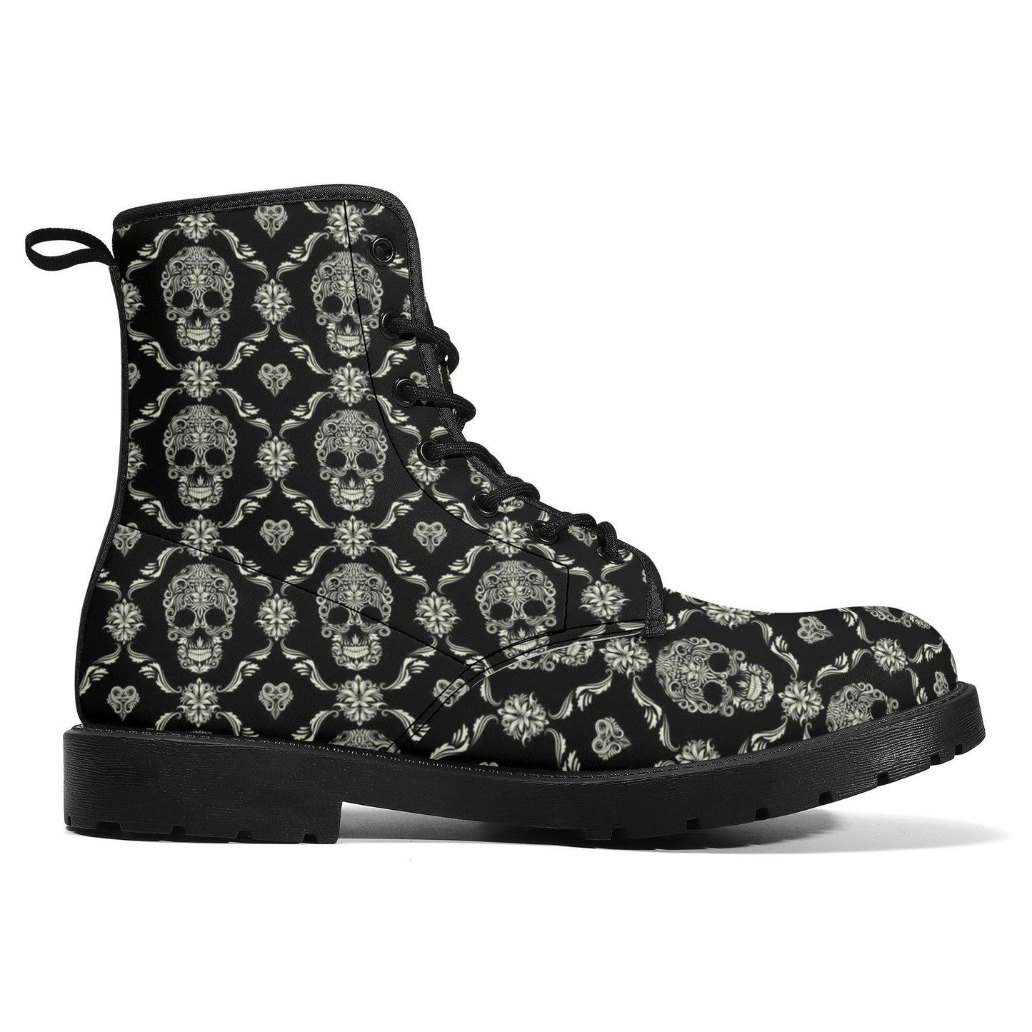 Mexican skull boots, candy skull men women shoes, sugar skull girl ankle booties, cinco de mayo skull ankle booties, floral boots men women