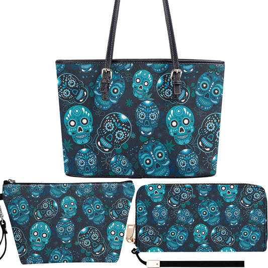 Candy skull travel bag, dia de los muertos skull handbag, floral sugar skull long wallet, cinco de mayo skull wallet, calaveras skull bags