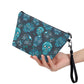 Candy skull travel bag, dia de los muertos skull handbag, floral sugar skull long wallet, cinco de mayo skull wallet, calaveras skull bags