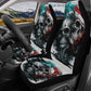 Rose skull mat for car, flame skull mat for vehicles grim reaper seat cover for car christmas skull slip-on seat covers, flame skull car mat