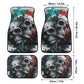 Rose skull mat for car, flame skull mat for vehicles grim reaper seat cover for car christmas skull slip-on seat covers, flame skull car mat