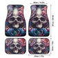 Floral skull car seat , candy skull car rug, floral skull mat for vehicles, mexico seat cover protector, calaveras skull car seat cover mats