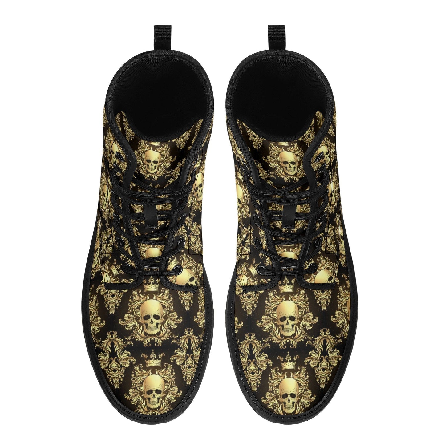 Skeleton boots for men women, floral skull waterproof Lace Up Anti-Slip platform nooties, grim reaper waterproof Lace Up Anti-Slip platform