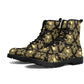 Skeleton boots for men women, floral skull waterproof Lace Up Anti-Slip platform nooties, grim reaper waterproof Lace Up Anti-Slip platform