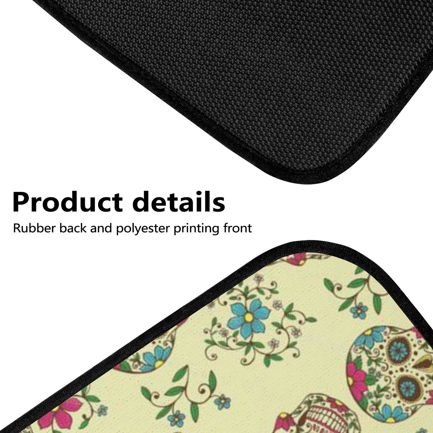 Floral sugar skull truck seat cover, mexican skull rug for car, day of the dead seat cover for car, day of the dead car seat cushion covers