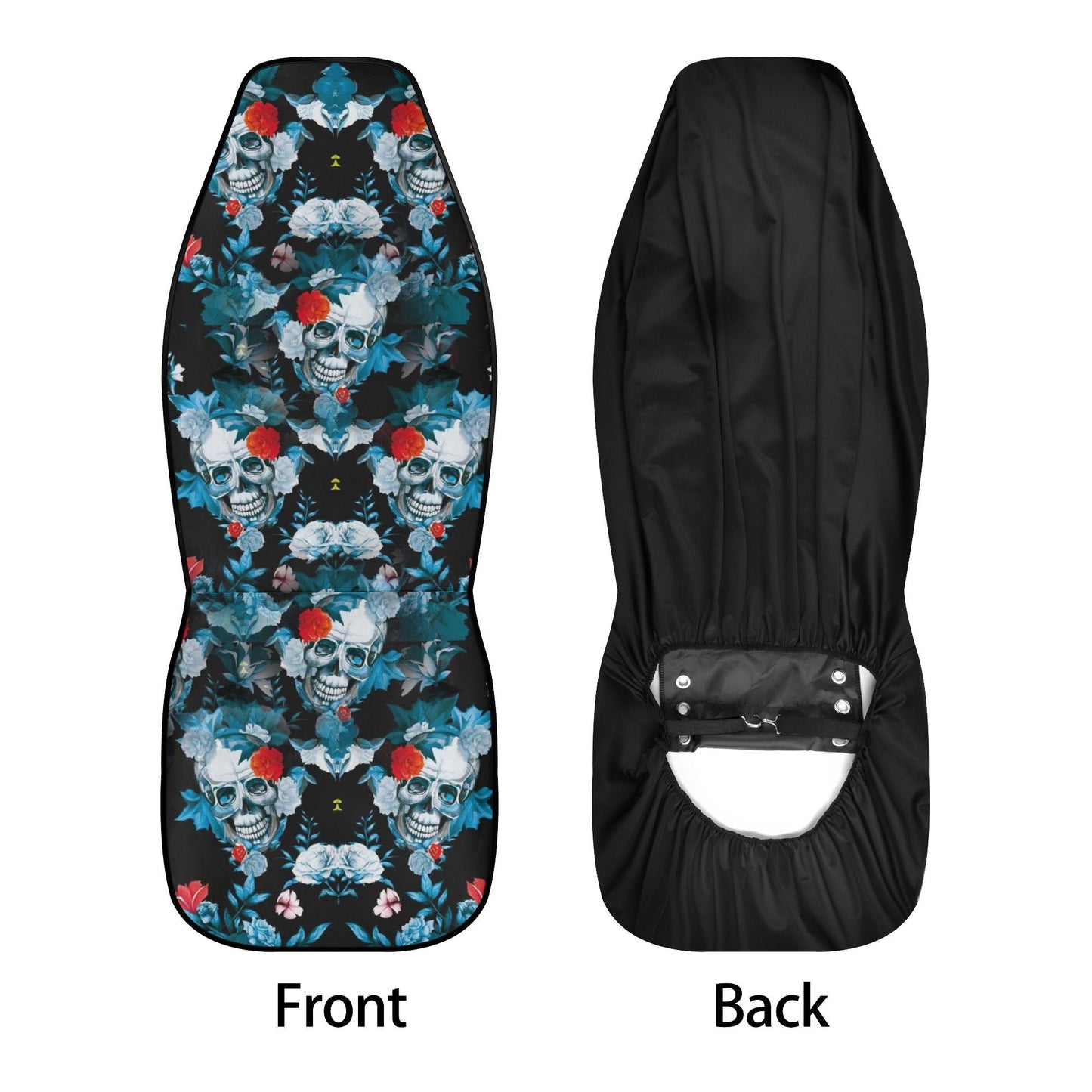 Skull seat cover for truck, flame skull seat cover for truck, skeleton car rug, flame skull car protector goth car rug, skull floral car mat