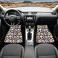 Floral skull car tool, day of the dead car tool, sugar skull car floor mat, mexico car tool, sugar skull mat for car calaveras skull car mat