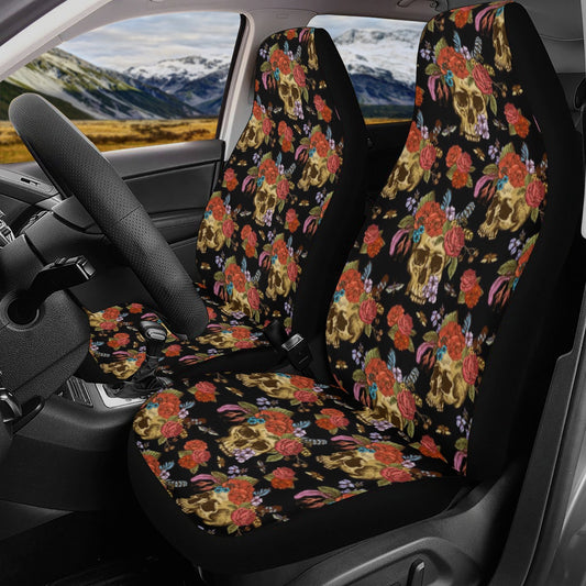 Mexican skull car accessories, sugar skull car mat flooring dia de los muertos skull car seat tool mexico car seat protector car accessories