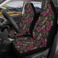 Christmas skull car rug, floral skull car seat protector, rose skull mat for car, skeleton seat cover for truck, skull in fire car seat tool