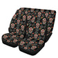 Mexico car protector, floral sugar skull mat for car, calaveras skull seat cover for truck, floral skull car seat cover full set car mat set