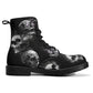 Gothic skull unisex boots, flaming skull winter boots, waterproof boots, death skull ankle booties, christmas skull waterproof shoes boots