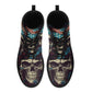 Skull unisex shoes, grim reaper men women shoes, skull in fire unisex boots, horror ankle Boots, skull winter boots, flame skull shoes boots