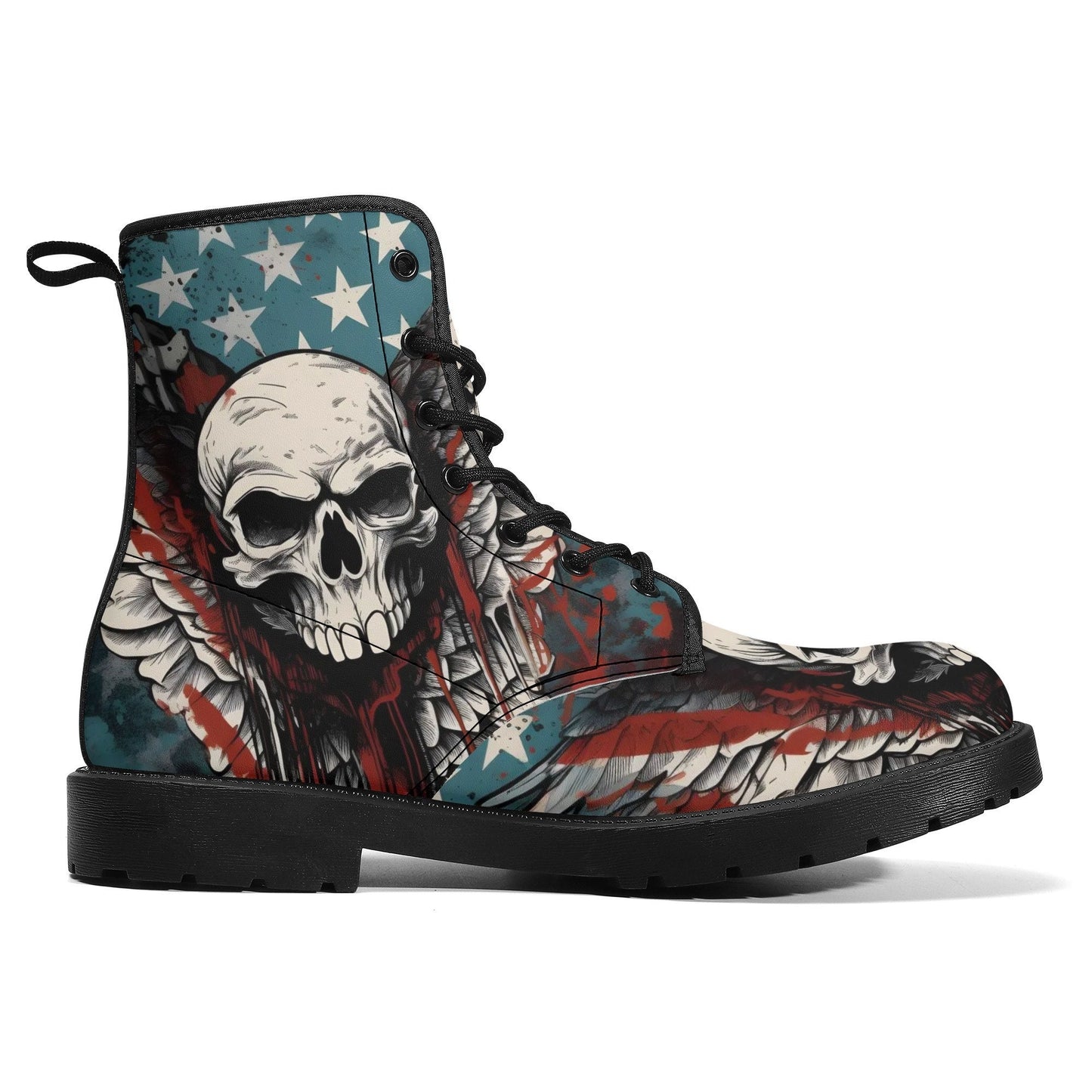 Skull waterproof shoes, biker skull unisex shoes, skull ankle booties, skull in fire ankle booties gothic skull unisex shoes halloween boots