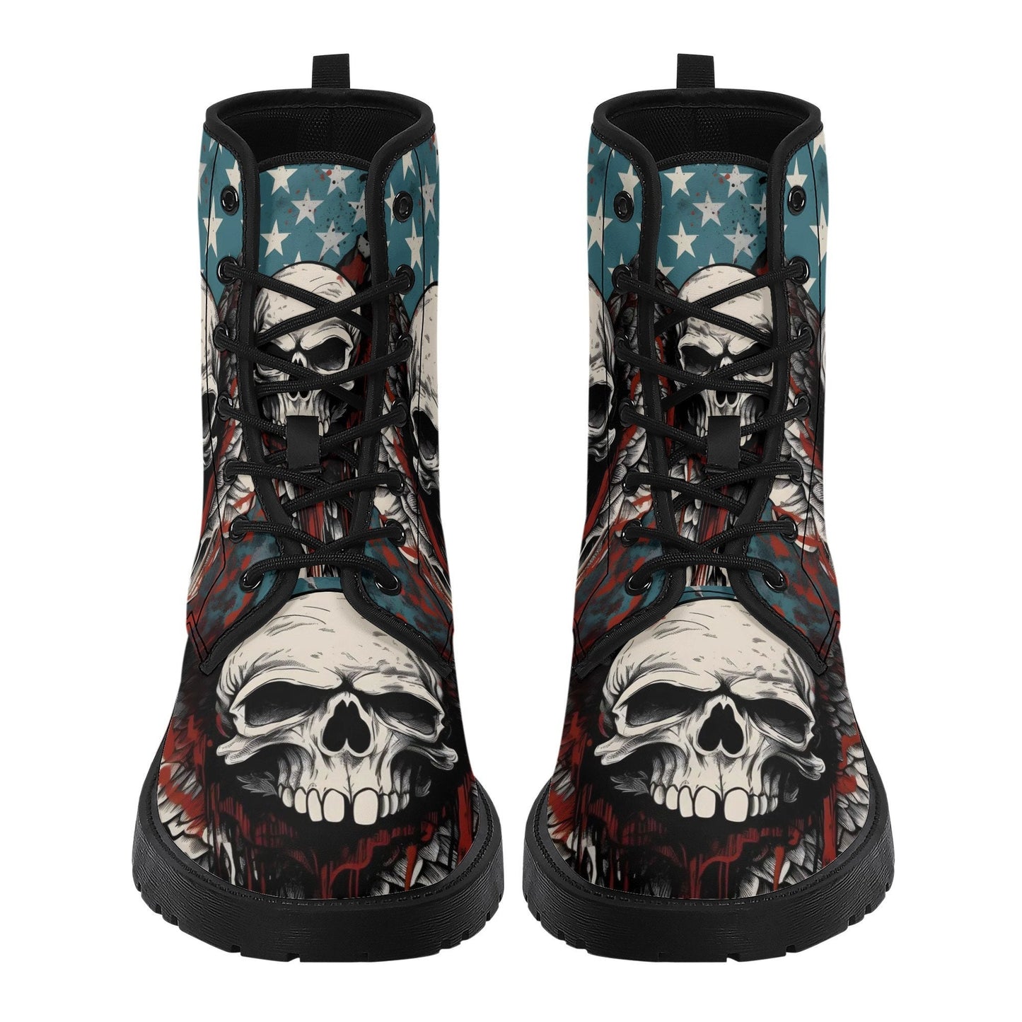 Skull waterproof shoes, biker skull unisex shoes, skull ankle booties, skull in fire ankle booties gothic skull unisex shoes halloween boots