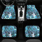 Rose skull car mat, punisher skull car protector, rose skull seat cover protector, death skull truck seat cover, floral skull car mat floor