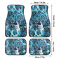 Rose skull car mat, punisher skull car protector, rose skull seat cover protector, death skull truck seat cover, floral skull car mat floor