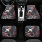 The American Bald Eagle skull car protector, death skull mat for car, horror car rug, goth car floor mat, skeleton car protector car mat set