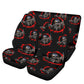 Flame skull car rug, death skull car seat cover full set, rose skull rug mat for car, horror seat cover for car reaper skull car accessories