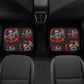 Flame skull car rug, death skull car seat cover full set, rose skull rug mat for car, horror seat cover for car reaper skull car accessories