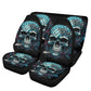 Goth seat cover for truck, halloween car accessories, flame skull car accessories, flower skull car seat tool, flame skull rug for car truck
