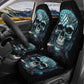 Goth seat cover for truck, halloween car accessories, flame skull car accessories, flower skull car seat tool, flame skull rug for car truck