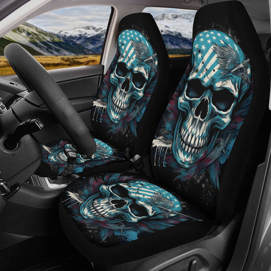 Goth seat cover for truck, halloween car accessories, flame skull car accessories, flower skull car seat tool, flame skull rug for car truck