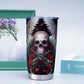 Rose skull tumbler coffee mug, grim reaper travel mug, flaming skull cup, death skull mug, skull in fire tumblr, evil cup, skull with flower