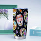 Sugar skull beer mug, dia de los muertos skull tumbler cup mug, candy skull tumbler cup mug, sugar skull girl mug, sugar skull tumbler cup