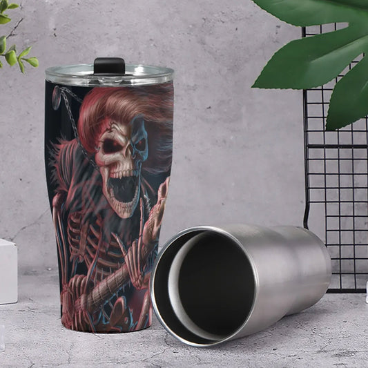 Punisher skull coffee mug, death skull tumbler, motorcycle skull freezer Mug, halloween cup, goth jumbo Mug, biker skull tumblr, gothic mugs