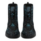 Gothic skull men women shoes, flame skull boots for men women, flame skull waterproof Lace Up Anti-Slip platform nooties, reaper skull boots