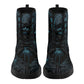 Gothic skull men women shoes, flame skull boots for men women, flame skull waterproof Lace Up Anti-Slip platform nooties, reaper skull boots