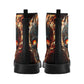 Punisher skull unisex shoes, flaming skull waterproof boot, flower skull men women boots, horror men women boots, gothic skull combat boots,