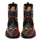 Punisher skull unisex shoes, flaming skull waterproof boot, flower skull men women boots, horror men women boots, gothic skull combat boots,