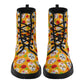 Candy skull winter boots, floral skull winter boots, dia de los muertos skull ankle booties, sugar skull girl ankle Boots floral skull boots