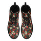 Mexican skull boots for men women, sugar skull girl unisex shoes, sugar skull men women shoes, sugar skull ankle Boots, dia de los muertos