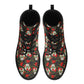 Mexican skull boots for men women, sugar skull girl unisex shoes, sugar skull men women shoes, sugar skull ankle Boots, dia de los muertos