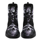 Goth fashion leather boots, flame skull boots, biker skull boots for men women, evil ankle booties, skeleton ankle Boots, gothic skull boots