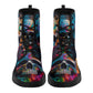 Colorful skull combat boots, motorcycle skull boots, halloween shoes, gothic skull men women boots, gothic skull men women boots skull boots
